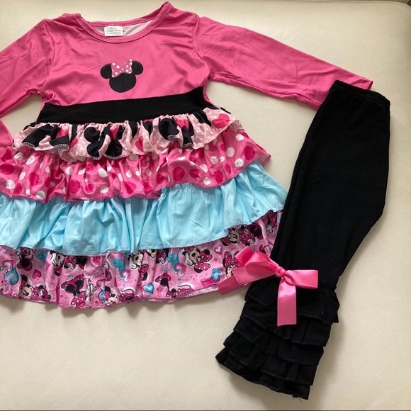 Minnie Mouse cute ruffle pants tunic outfit - Picture 3 of 8